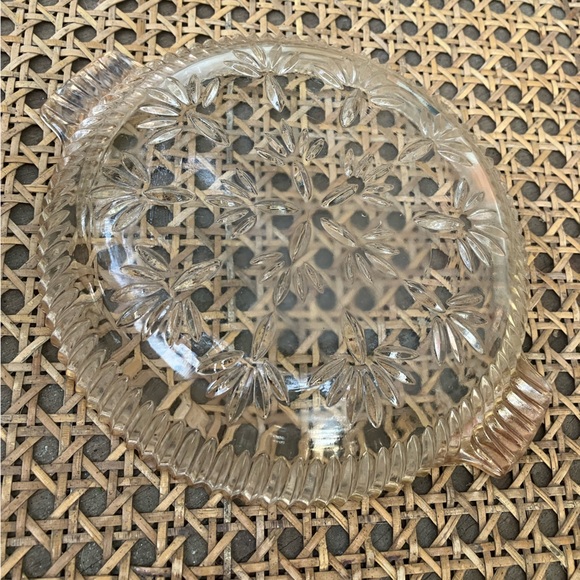 Gold Trimmed Ribbed Vintage Pressed Glass Dish - Picture 8 of 11